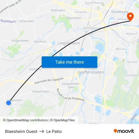Blaesheim Ouest to Le Patio map