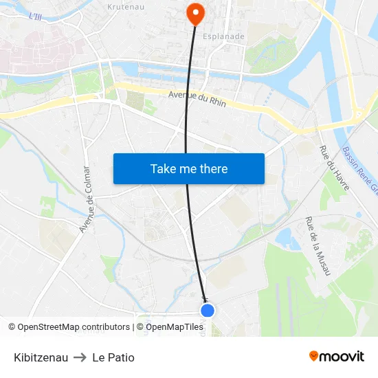 Kibitzenau to Le Patio map