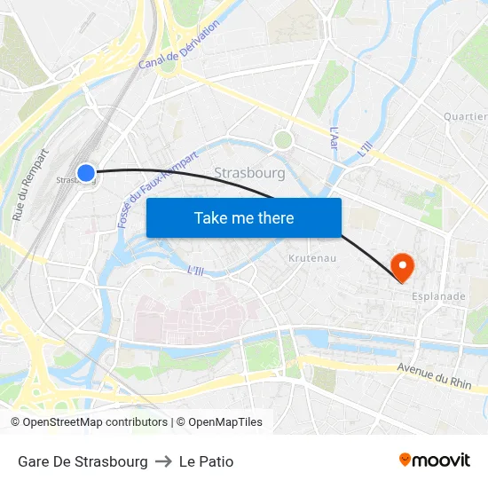 Gare De Strasbourg to Le Patio map