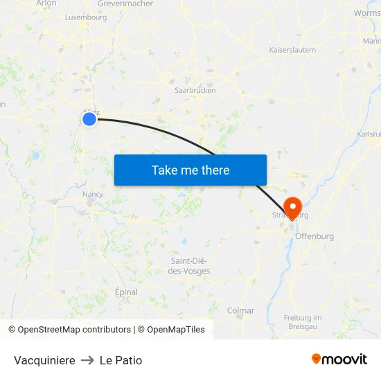 Vacquiniere to Le Patio map