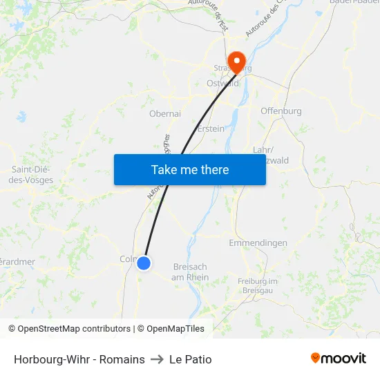 Horbourg-Wihr - Romains to Le Patio map