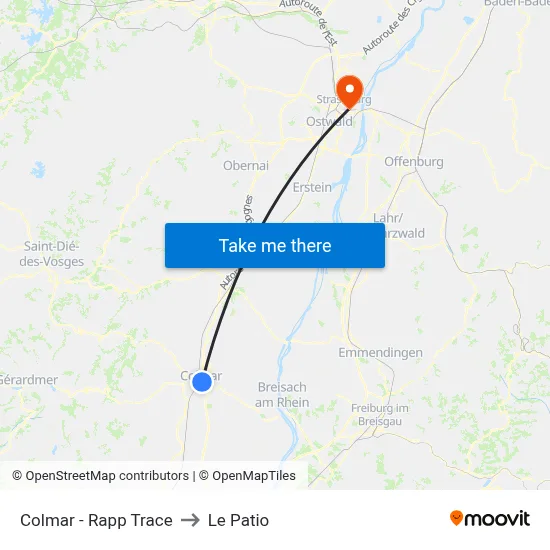 Colmar - Rapp Trace to Le Patio map