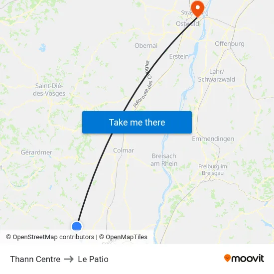 Thann Centre to Le Patio map
