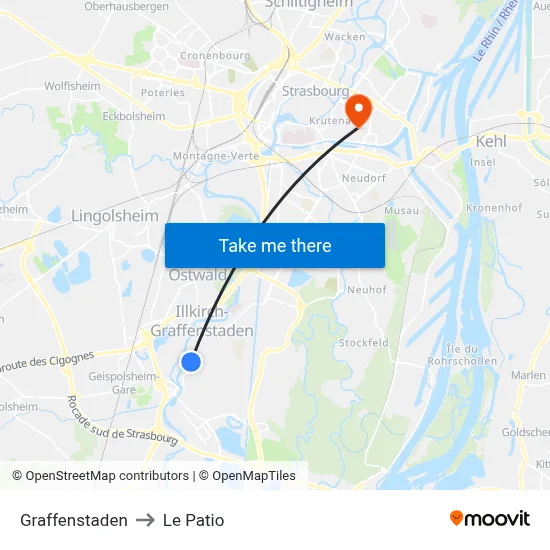 Graffenstaden to Le Patio map