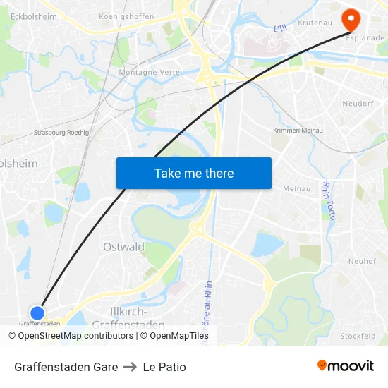 Graffenstaden Gare to Le Patio map