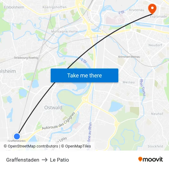 Graffenstaden to Le Patio map