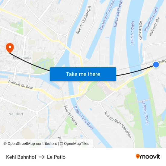 Kehl Bahnhof to Le Patio map