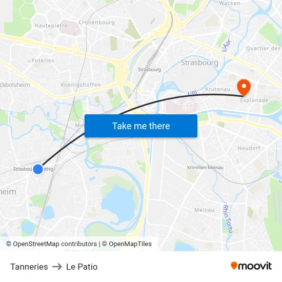 Tanneries to Le Patio map