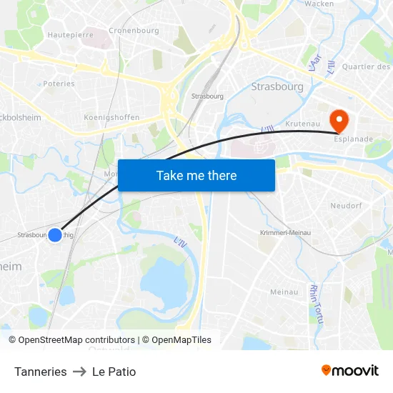 Tanneries to Le Patio map