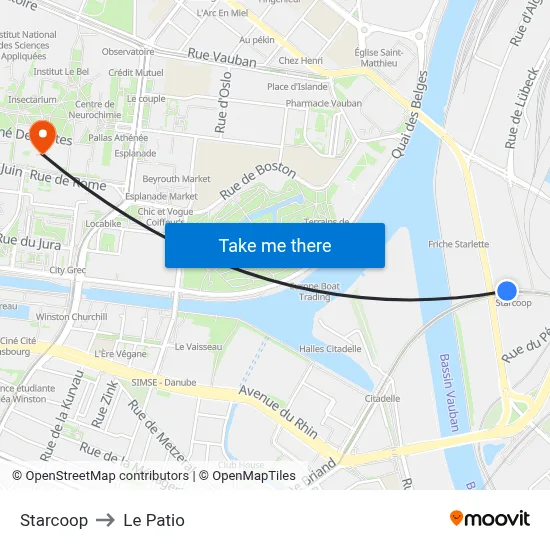 Starcoop to Le Patio map