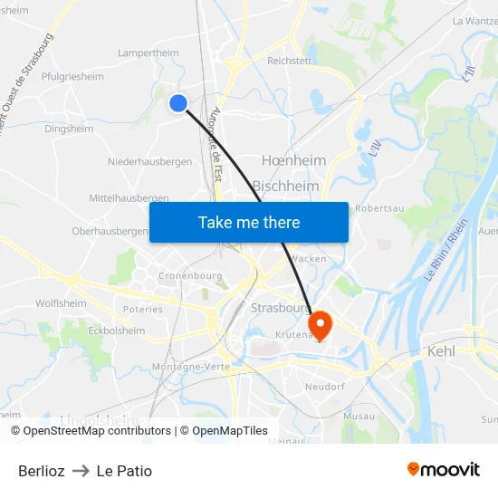 Berlioz to Le Patio map