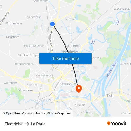 Electricité to Le Patio map