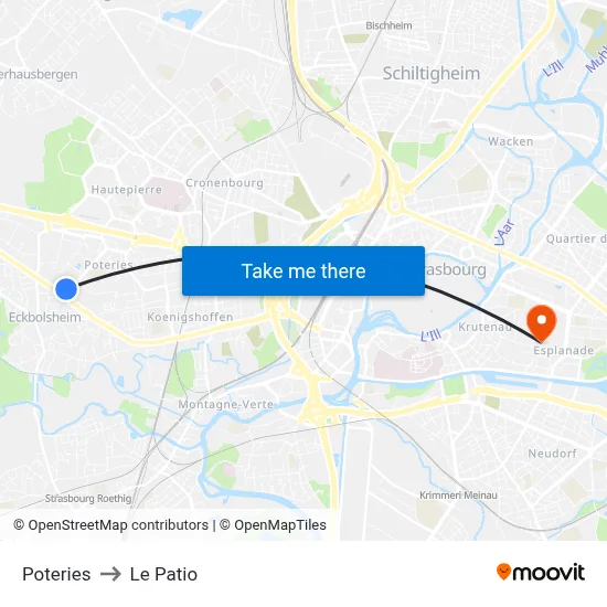 Poteries to Le Patio map