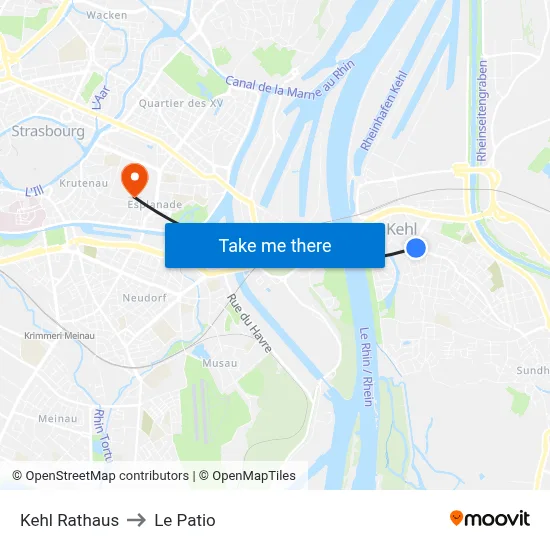 Kehl Rathaus to Le Patio map