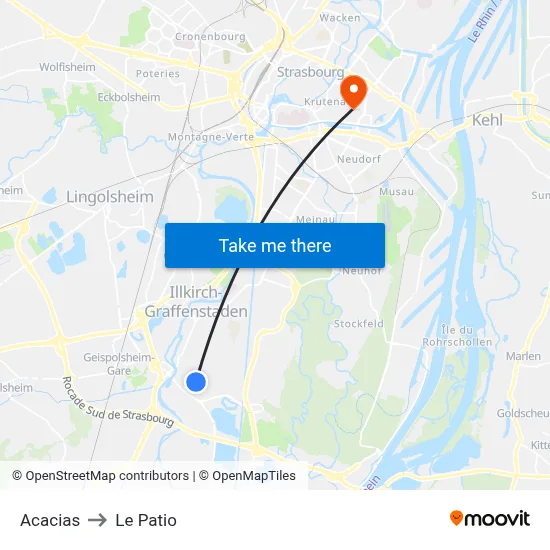 Acacias to Le Patio map