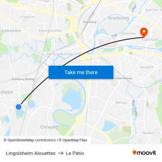 Lingolsheim Alouettes to Le Patio map