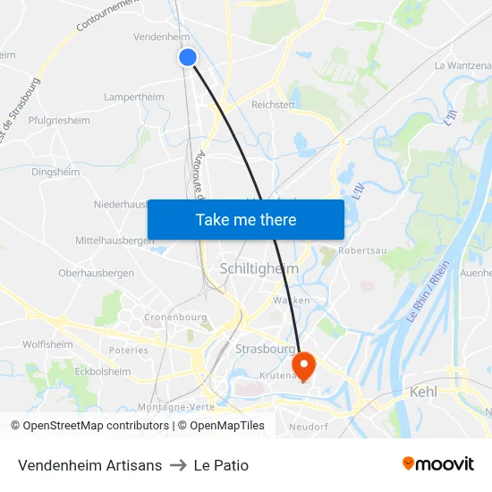 Vendenheim Artisans to Le Patio map