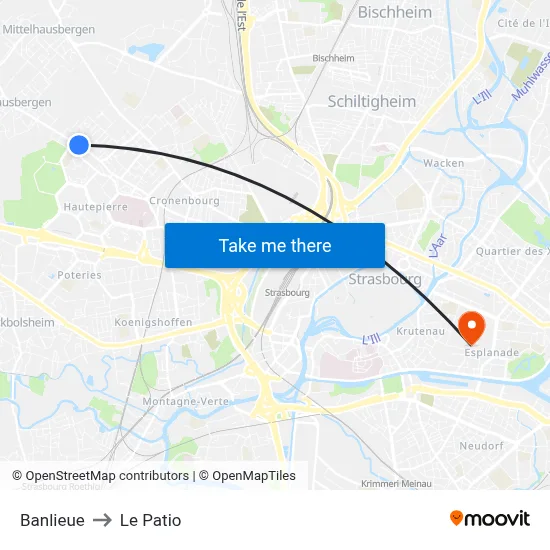Banlieue to Le Patio map