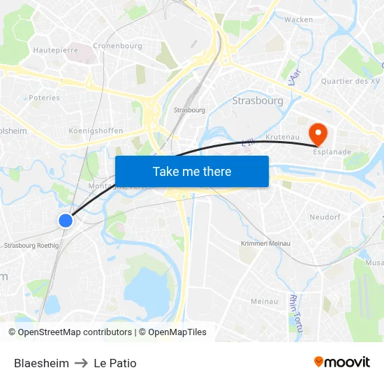 Blaesheim to Le Patio map