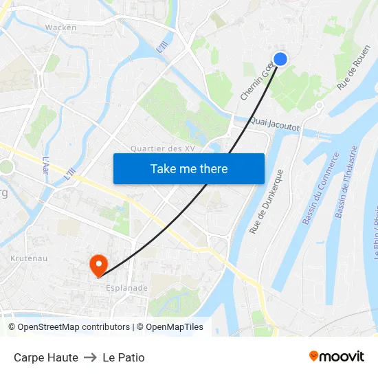 Carpe Haute to Le Patio map