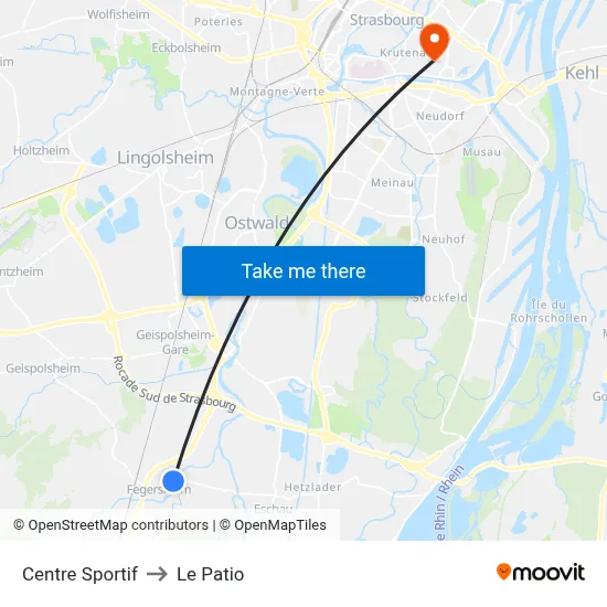 Centre Sportif to Le Patio map