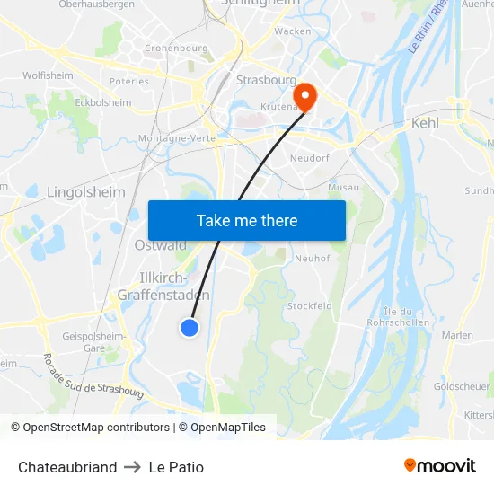 Chateaubriand to Le Patio map