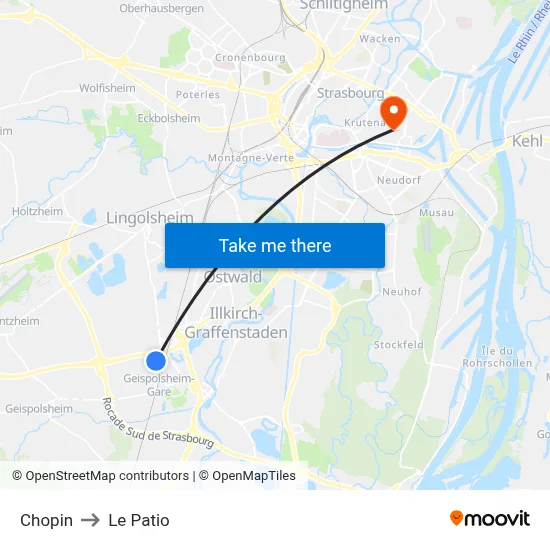 Chopin to Le Patio map
