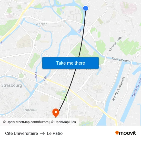 Cité Universitaire to Le Patio map