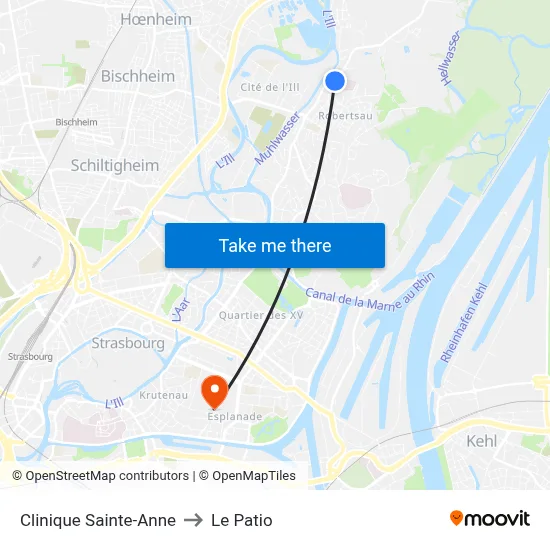Clinique Sainte-Anne to Le Patio map