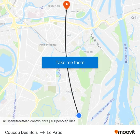 Coucou Des Bois to Le Patio map