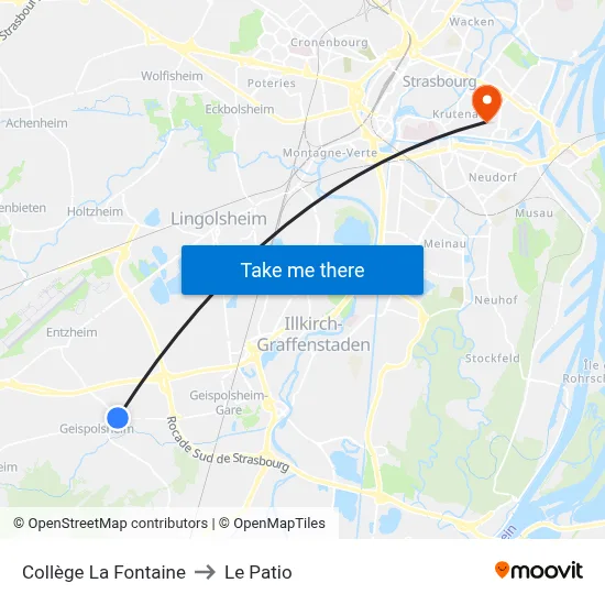 Collège La Fontaine to Le Patio map