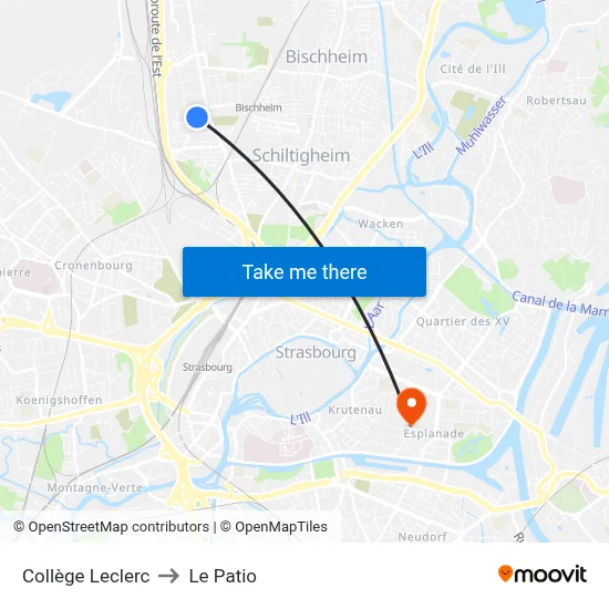 Collège Leclerc to Le Patio map