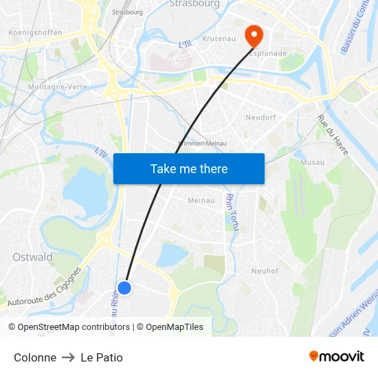 Colonne to Le Patio map