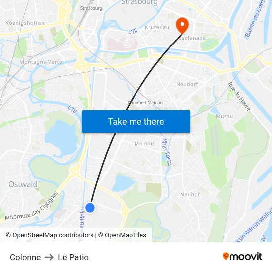 Colonne to Le Patio map