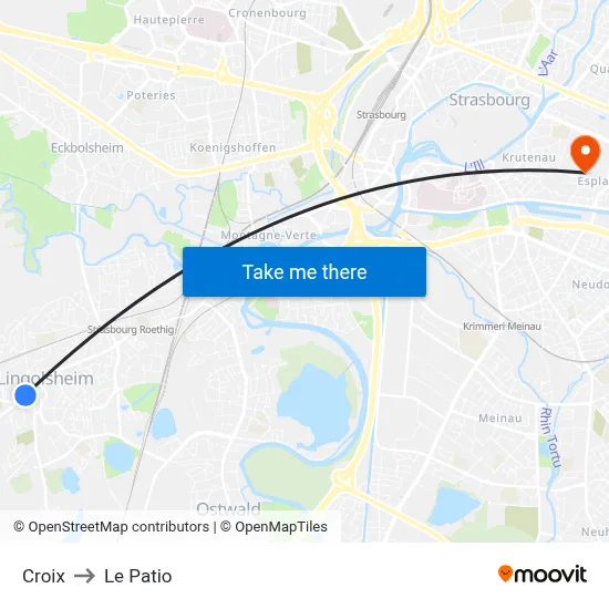 Croix to Le Patio map