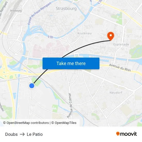 Doubs to Le Patio map