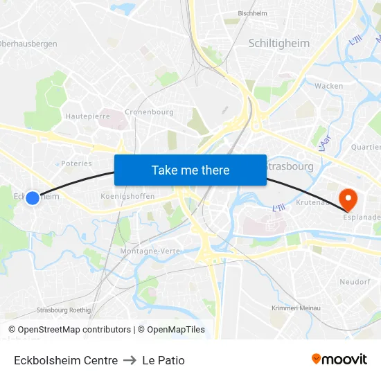Eckbolsheim Centre to Le Patio map
