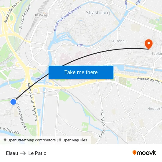 Elsau to Le Patio map