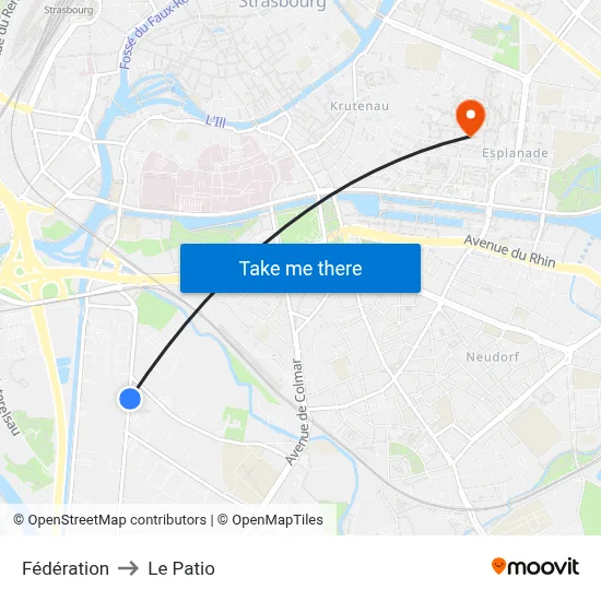 Fédération to Le Patio map