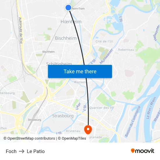 Foch to Le Patio map