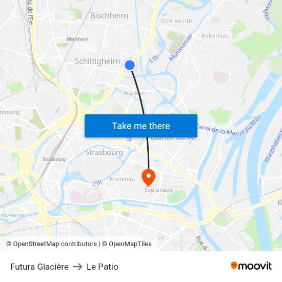 Futura Glacière to Le Patio map
