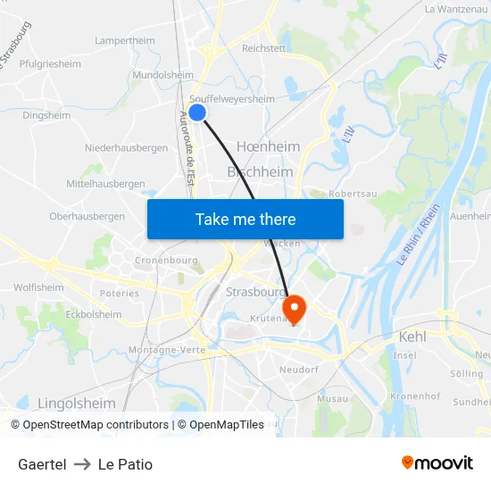 Gaertel to Le Patio map