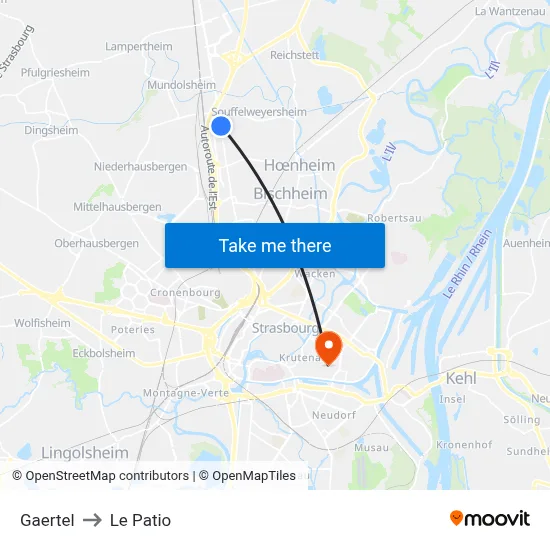 Gaertel to Le Patio map