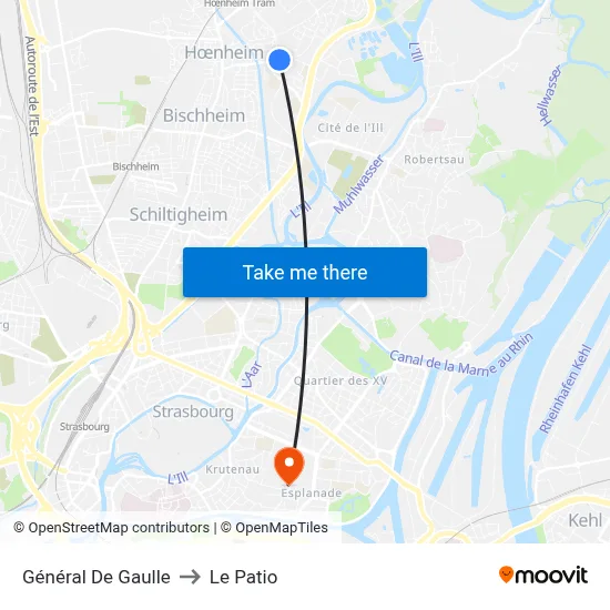 Général De Gaulle to Le Patio map