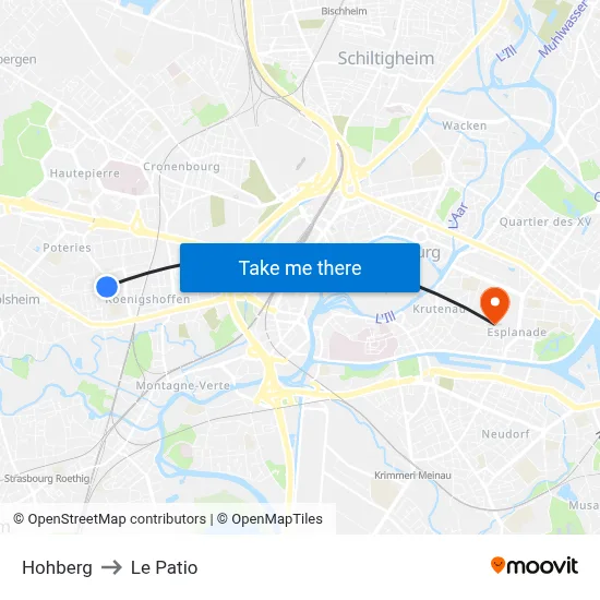 Hohberg to Le Patio map