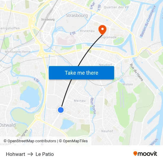 Hohwart to Le Patio map