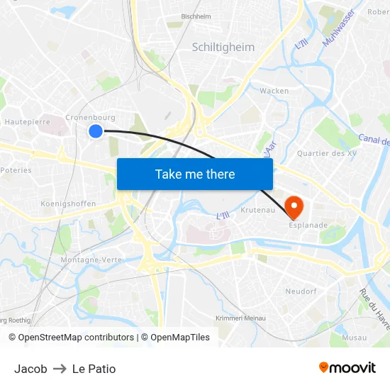 Jacob to Le Patio map