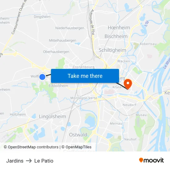 Jardins to Le Patio map