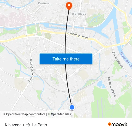 Kibitzenau to Le Patio map
