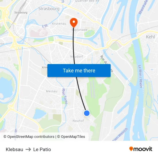 Klebsau to Le Patio map